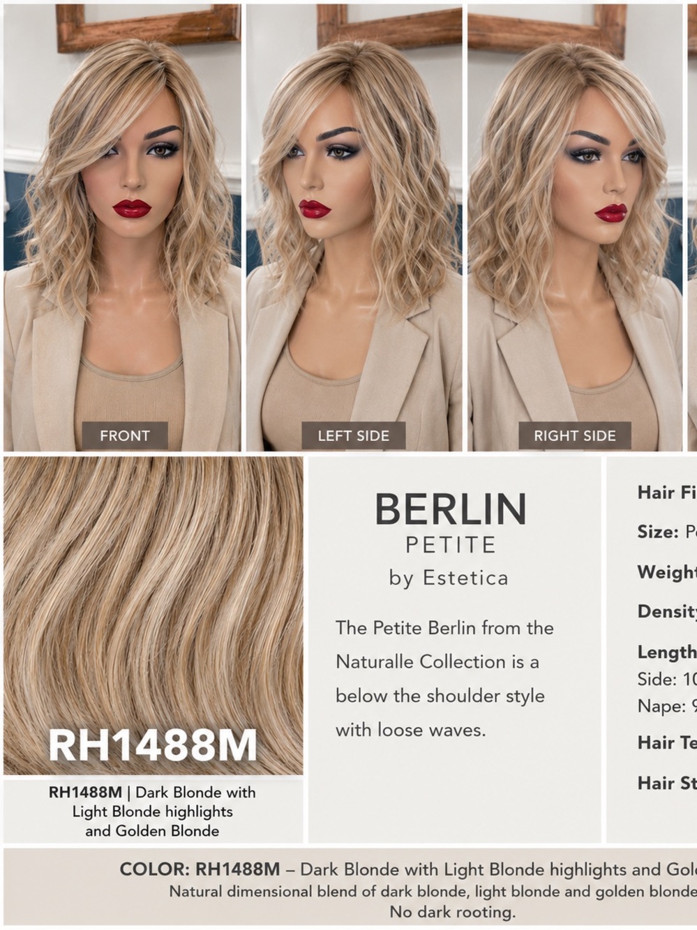 Estetica Berlin Petite Wig in Dark Blonde (RH1488M)